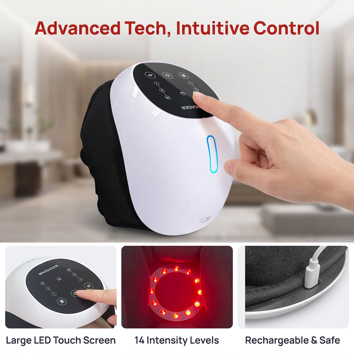4-in-1 Red Light Knee Massager for Joint Pain Relief