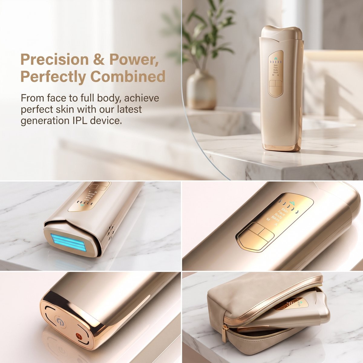 Ice Cool IPL Laser Hair Removal Device at Home Golden
