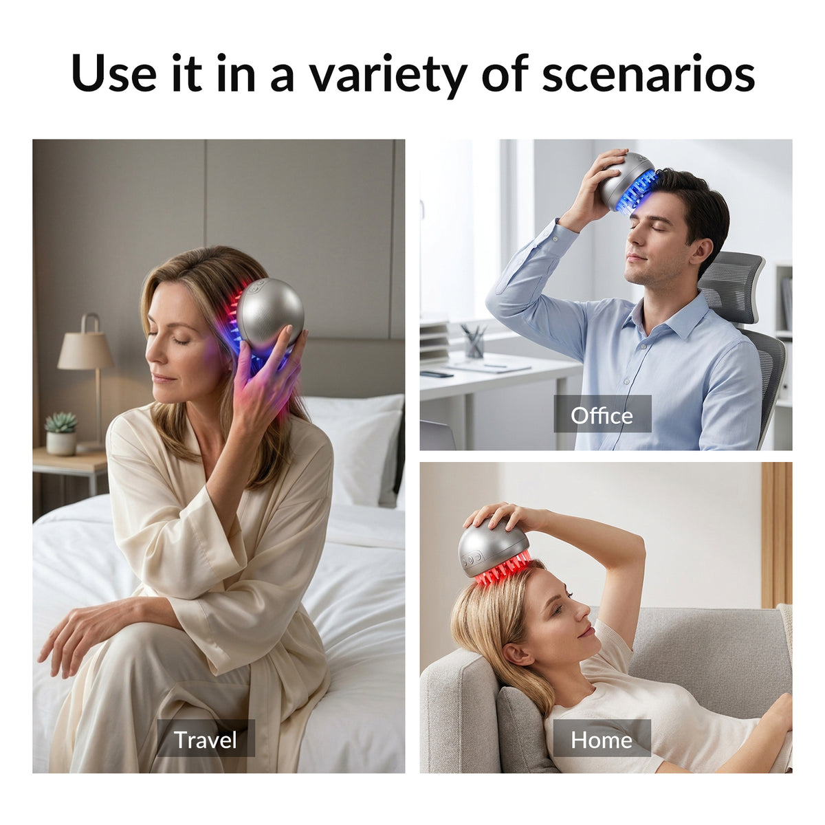 3-in-1 Red & Blue Light Therapy Hair Growth Comb